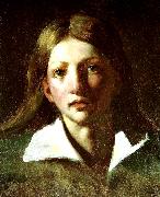 Theodore   Gericault tete de jeune homme oil on canvas